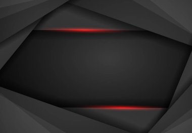 Metalik kırmızı siyah çerçeve düzeni tasarım Teknoloji İnovasyon kavramı arka plan