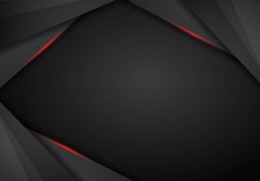 Metalik kırmızı siyah çerçeve düzeni modern teknoloji tasarım şablon arka plan