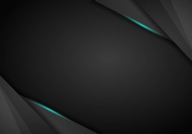 Metalik mavi soyut siyah çerçeve düzeni modern teknoloji tasarım şablon arka plan, siyah ve mavi arka plan. Vektör grafik şablon tasarımı