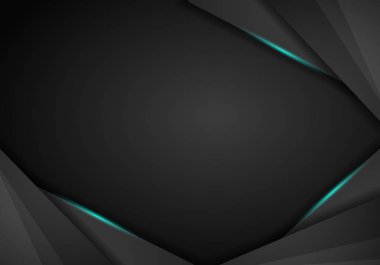 Metalik mavi soyut siyah çerçeve düzeni modern teknoloji tasarım şablon arka plan, siyah ve mavi arka plan. Vektör grafik şablon tasarımı