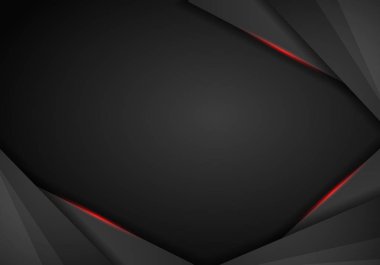 Metalik kırmızı siyah çerçeve düzeni tasarım Teknoloji İnovasyon kavramı arka plan