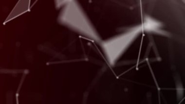 Grafik geometrik arka plan molekül ve bağlantı, beyaz sibernetik noktaları, yıldız, satırları. Güzel pleksus. Soyut yaratıcı kompozisyon, gri duvar kağıdı, alan. Döngü animasyon.