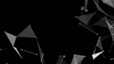 Soyut Mavi geometrik renkli çizgiler, triangels ve nokta hareketli animasyon. Büyük veri teknoloji kavramı.