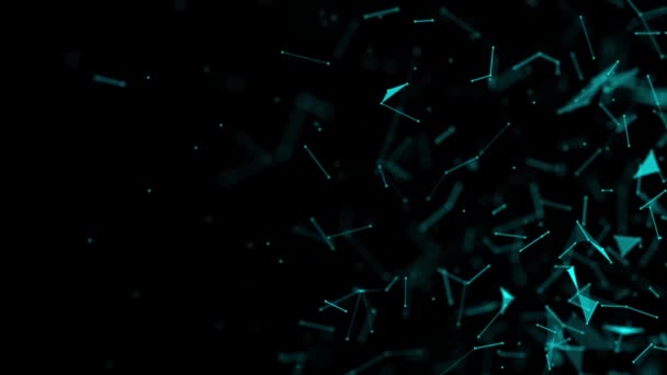 Анимированный Абстрактный Синий Геометрический Фон Движущимися Линиями Триангелами Точками Концепция — стоковое видео