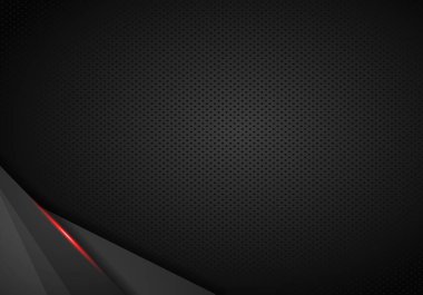 Metalik kırmızı siyah çerçeve düzeni tasarım Teknoloji İnovasyon kavramı arka plan - vektör