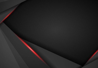 Soyut metalik siyah kırmızı çerçeve carbon kevlar doku desen Teknoloji İnovasyon kavramı arka plan - vektör spor