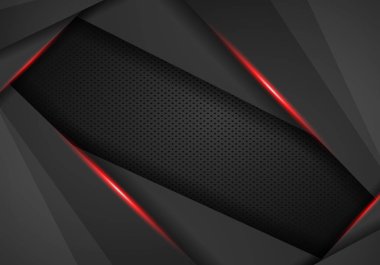 Soyut Metalik kırmızı çerçeve teknik okul Teknoloji İnovasyon kavramı arka plan - vektör yarış