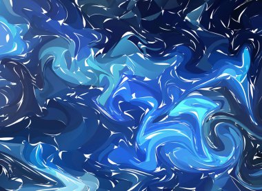 Vektör el sanat su mermer doku üzerinde çekilmiş. Mavi ve beyaz sıvı boya desen. Renkli arka plan ebru suminagashi tekniği.