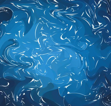 Ebru. Koyu mavi mermer doku. Boya sıçrama. Renkli sıvı. Sıvı renkli arka plan. Vektör çizim.