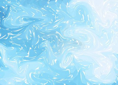 Ebru. Mavi beyaz mermer doku. Boya sıçrama. Renkli sıvı. Sıvı renkli arka plan. Vektör çizim.