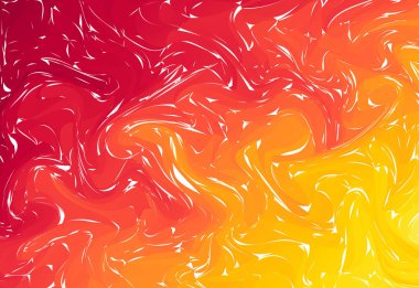 Ebru. Turuncu mermer doku. Boya sıçrama. Renkli sıvı. Sıvı renkli arka plan. Vektör çizim.