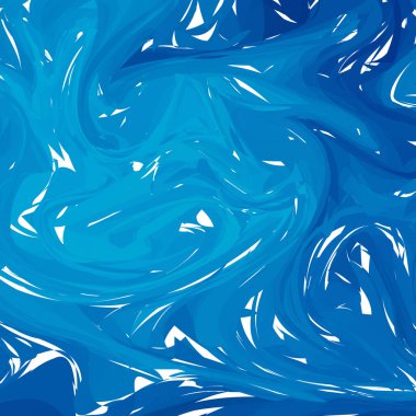 Koyu mavi dijital Ebru. Zarif mermer vektör arka plan. Sıvı boya Ebru zemin. Serin renk paleti kafes arka plan. Soluk Ebru doku. Mermer soyut yüzey tasarımı