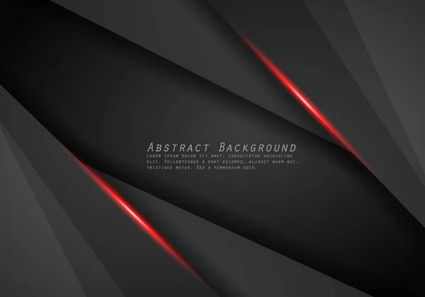 Abstracto Metálico Rojo Negro Marco Diseño Moderno Tecnología Diseño Plantilla — Vector de stock