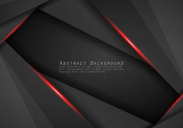 抽象的な金属赤黒フレーム レイアウト現代のハイテク デザイン テンプレートの背景 — ストックベクタ