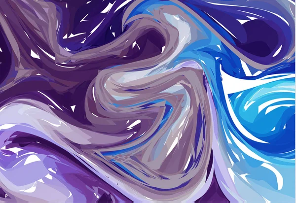 Luxe Blauw Paars Marmeren Achtergrond Met Swirls Abstracte Steen Patroon — Stockvector