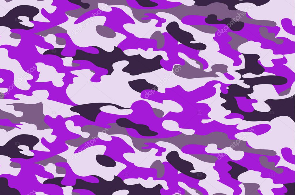 Camouflage military background. Abstract military or hunting camouflage background. Woodland seamless camo texture vector. Shapes of foliage and branches. Army camo clothing background. 