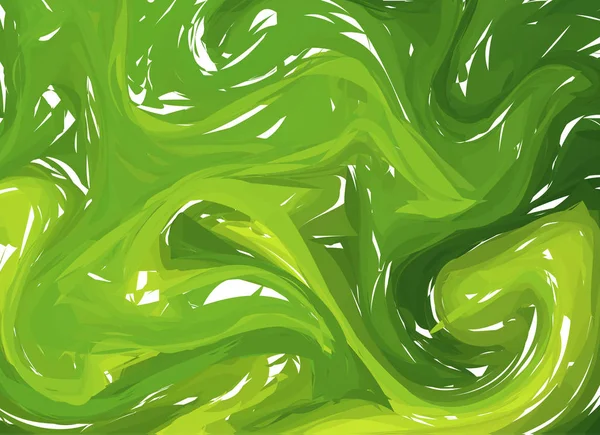 緑の抽象的な背景 マーブリング テクスチャをインクします 手描き大理石イラスト しゅうちょうアクア紙 シルク プリント 伝統的なトルコしゅうちょうテクニック 水の絵 — ストックベクタ