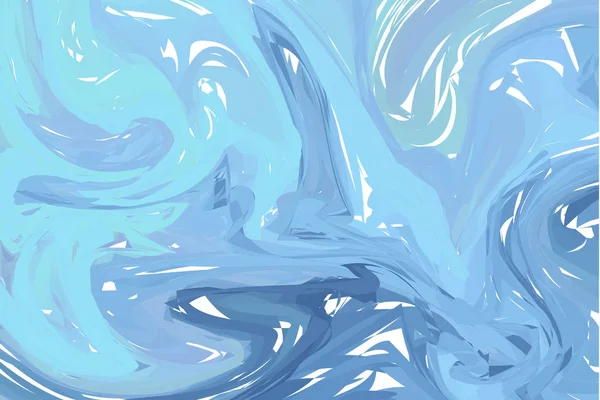 Вектор Синий Белый Мрамор Абстрактный Фон Жидкий Мраморный Узор Традиционный — стоковый вектор