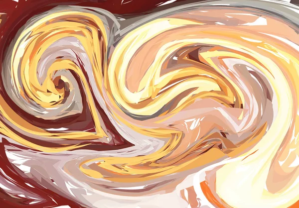 矢量手绘艺术品上的水大理石纹理 液体油漆图案 摘要橙色背景在小花蔗糖技术 — 图库矢量图片