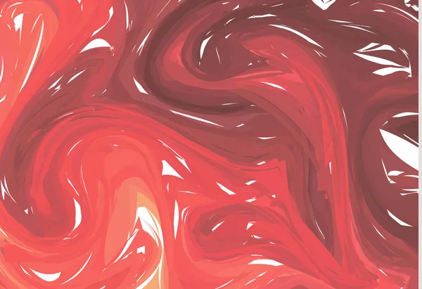 Векторная Ручная Работа Текстуре Водяного Мрамора Жидкая Краска Реферат Красный — стоковый вектор