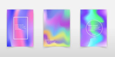 Set of Holographic Trendy Backgrounds. Can be used for Cover, Book, Print, Fashion. clipart