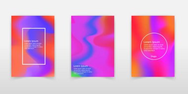 Sanal Vektör Arkaplanı. Yanardöner folyo. Arıza Hologramı. Pastel neon gökkuşağı. Ultraviyole metal kağıt. Sunum için şablon. Web tasarımına kapak. Soyut renkli gradyan.
