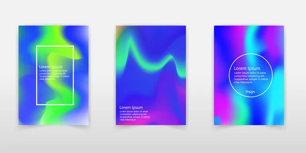 Holographische Formen Hintergründe Gesetzt Anwendbar Für Geschenkkarten Cover Poster Broschüren — Stockvektor