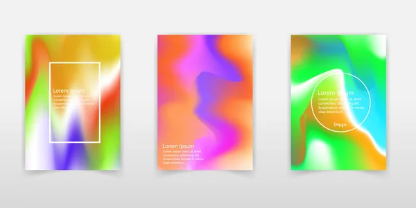 Set Poster Con Sfondo Sfumato Vibrante Colore Design Moderno Alla — Vettoriale Stock