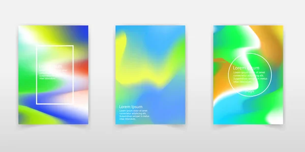 Set Poster Con Sfondo Sfumato Vibrante Colore Design Moderno Alla — Vettoriale Stock