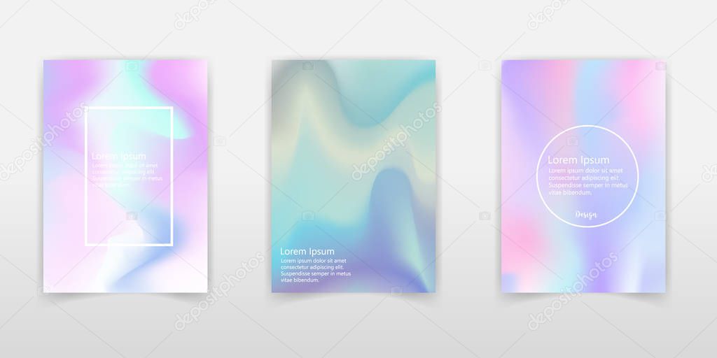Trendy Pastel Holographic Foil Backgrounds for Cover, Flyer, Brochure, Poster, Wedding Invitation, Wallpaper, Backdrop, Business Design. Abstract Template for Social Media Design.