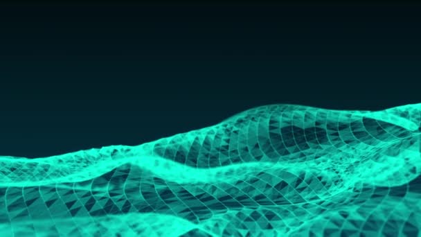 Wave Particles Background Illuminated Digital Wave Glowing Particles — Stock Video