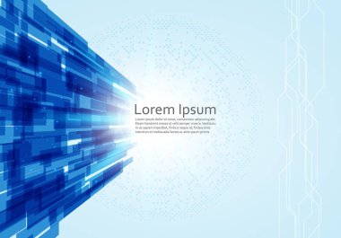 Soyut teknoloji dijital teknoloji mavi çizgi kavramı arka plan ile Merhaba. Senin metin için yer