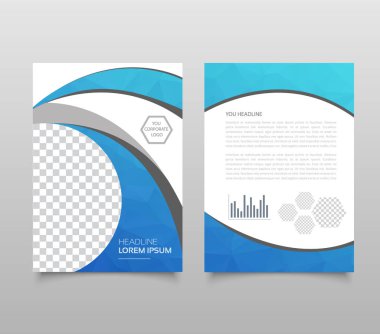 Poster el ilanı broşür broşür kapak tasarım düzen alanını poligonal tarzı ile arka planda fotoğraf, vektör çizim şablonu A4 boyutunda. 