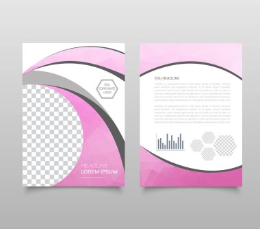 Poster el ilanı broşür broşür kapak tasarım düzen alanını poligonal tarzı ile arka planda fotoğraf, vektör çizim şablonu A4 boyutunda. 