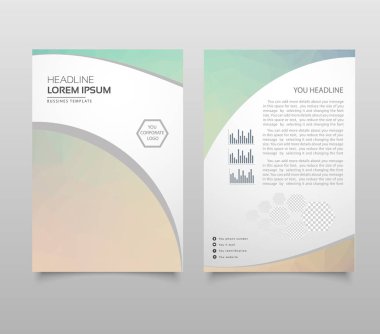 Modern broşür düzen, el ilanı ve kapak tasarım şablonu poligonal kağıt uçak grafik ile. Modern üçgen sunu şablonu. İş tasarım arka plan. Vektör çizim.