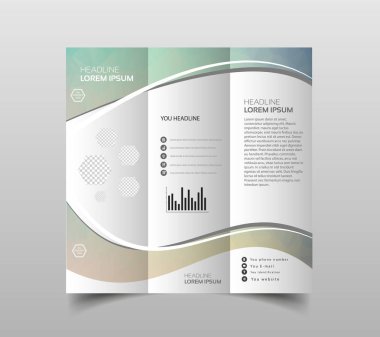 Üç katlı broşür tasarım şablonları modern poligonal arka plan beyaz ile vektör toplama