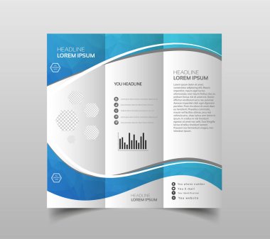 İş broşürü. El ilanı tasarımı. Broşürler 3 şablon katlayın. Kitap ve dergi kapağı. Yıllık rapor vektör çizim