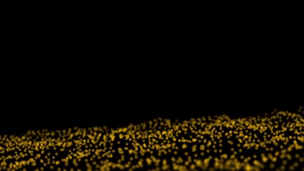 抽象背景3D 随机大小的混沌粒子 扭曲了大量的粒子与辉光 可移动序列 — 图库视频影像