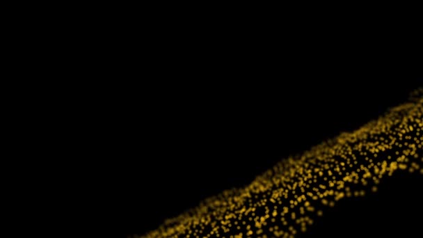 闪烁的粒子闪烁和漂移沿 抽象背景与闪亮的波克火花 抽象金黄 Bokeh — 图库视频影像