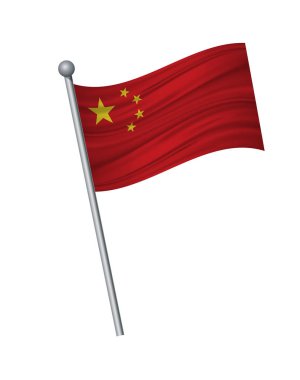 Bayrak bayrak direği, resmi renkleri ve oran üzerinde doğru sallayarak. vektör illüstrasyon izole beyaz arka plan üzerinde.