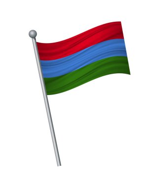 Bayrak bayrak direği, resmi renkleri ve oran üzerinde doğru sallayarak. vektör illüstrasyon izole beyaz arka plan üzerinde.