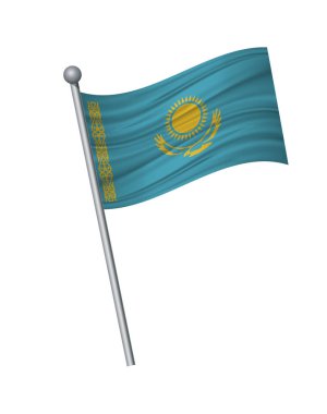 Bayrak bayrak direği, resmi renkleri ve oran üzerinde doğru sallayarak. vektör illüstrasyon izole beyaz arka plan üzerinde.