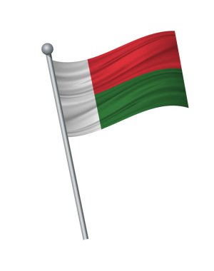 Bayrak bayrak direği, resmi renkleri ve oran üzerinde doğru sallayarak. vektör illüstrasyon izole beyaz arka plan üzerinde.