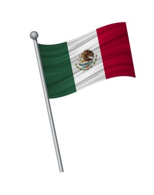 Bayrak bayrak direği, resmi renkleri ve oran üzerinde doğru sallayarak. vektör illüstrasyon izole beyaz arka plan üzerinde.