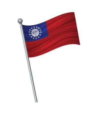 Bayrak bayrak direği, resmi renkleri ve oran üzerinde doğru sallayarak. vektör illüstrasyon izole beyaz arka plan üzerinde.