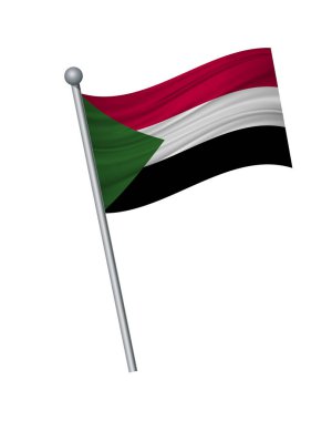 Bayrak bayrak direği, resmi renkleri ve oran üzerinde doğru sallayarak. vektör illüstrasyon izole beyaz arka plan üzerinde.