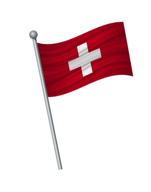 Bayrak bayrak direği, resmi renkleri ve oran üzerinde doğru sallayarak. vektör illüstrasyon izole beyaz arka plan üzerinde.