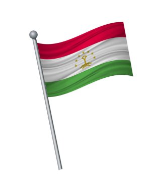 Bayrak bayrak direği, resmi renkleri ve oran üzerinde doğru sallayarak. vektör illüstrasyon izole beyaz arka plan üzerinde.