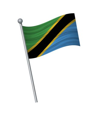 Bayrak bayrak direği, resmi renkleri ve oran üzerinde doğru sallayarak. vektör illüstrasyon izole beyaz arka plan üzerinde.