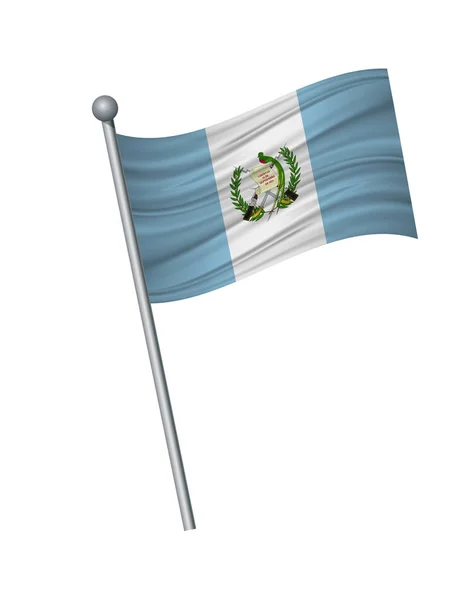 Ondeando la bandera en el asta de la bandera, colores oficiales y proporción correcta. vector ilustración aislar sobre fondo blanco . — Vector de stock